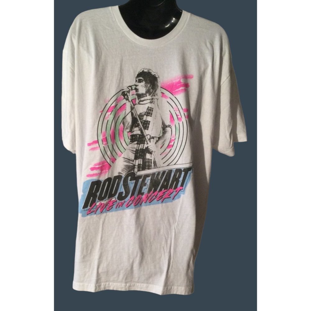 Rod Stewart LIVE In Concert XXL White T-shirt Mens Unisex shirt